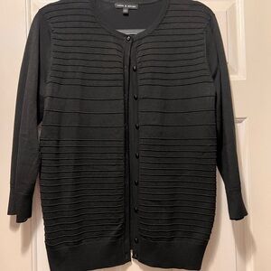Cable & Gauge Black Button-Up Cardigan Set